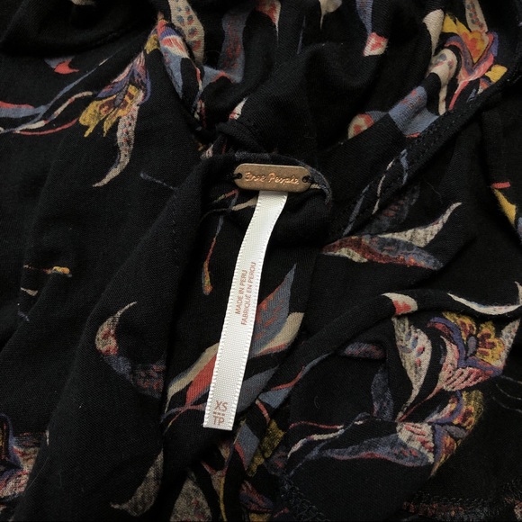 Free People Anthropologie Elsa Floral Print Twisted Open Back Shirt Blouse Top - Picture 8 of 8